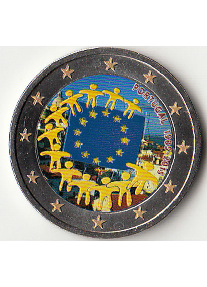 2015 - 2 Euro PORTOGALLO 30º Anniversario della Bandiera Europea Smaltato